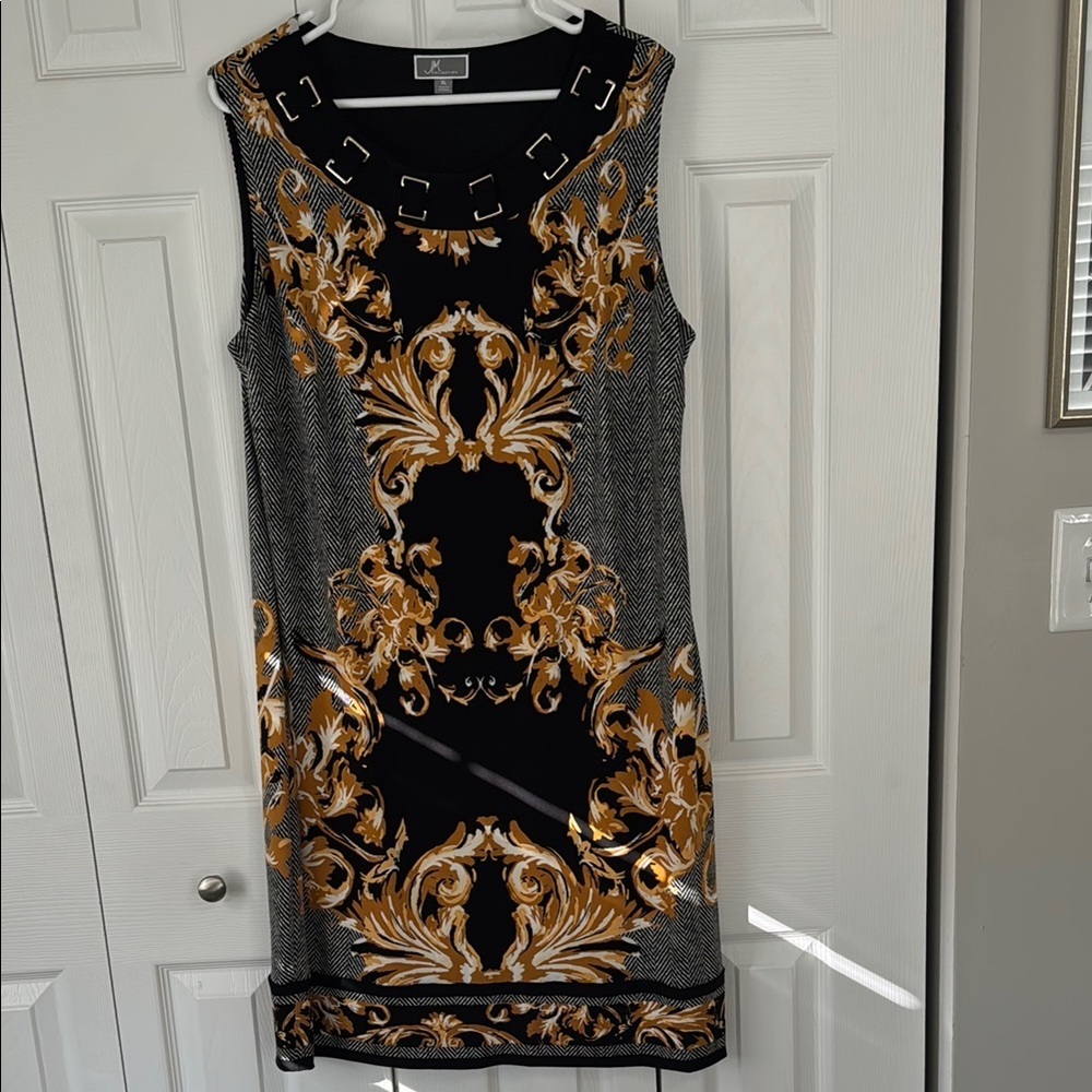 NWOT Elegant Black and Gold Dress